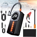 Digitalanzeige-Luftkompressor und Autobatterie-Booster, Autobatterie-Booster-Starthilfe, 150psi Schnelle Luftauffüllung, 12 Verteidigung, Geeignet for 12 V/4,0 l Benzinfahrzeuge(B)