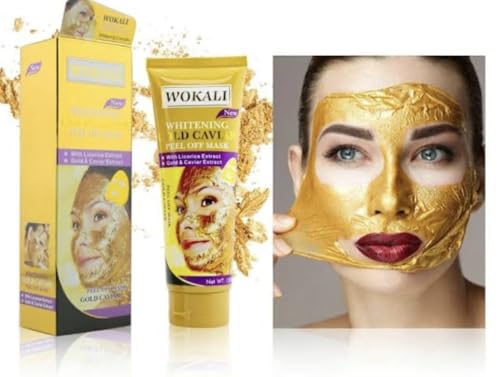 Image of Whitening 24k Gold Caviar Peel off Mask || Glowing, Brightening & Radiant skin || Boosts Collagen || Hyaluronic acid || Vitamin A & E || Remove impurities, dirt & dead skin || for men & women both || 130g