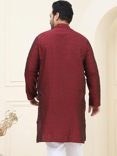 Image of SOJANYA Plus(Since 1958), Men's Silk Blend Self Design ONLY Long Kurta