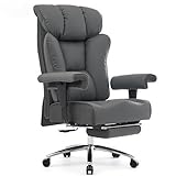 Efomao XXL Bürostuhl 200 kg mit Fußstütze, Chefsessel aus Kunstleder mit hoher Rückenlehne,...