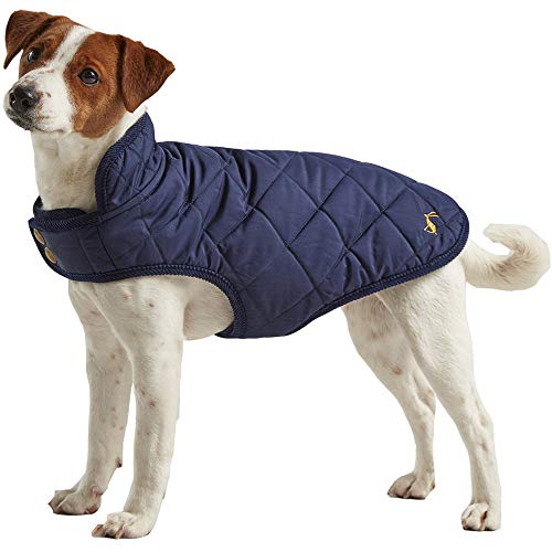 Joules Rosewood Navy Blue Quilted Dog Coat, Large