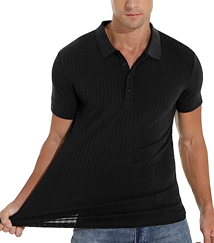 Askdeer Men's Polo Shirts Long/Short Sleeve Slim Fit Casual Shirts Classic Stretch Polo T Shirt Golf Shirts4