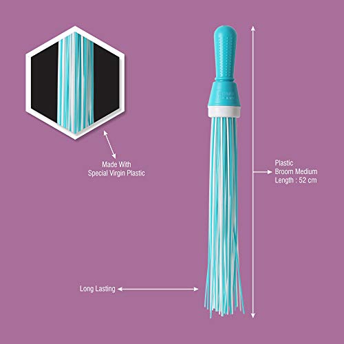 Image of Classy Touch Kharata Broom Plastic Hard Bristle for Home, Washroom, Bathroom, Kitchen Multipurpose Use(Size 52 cm, Colour Aqua Blue) 60 Plastic Sticks