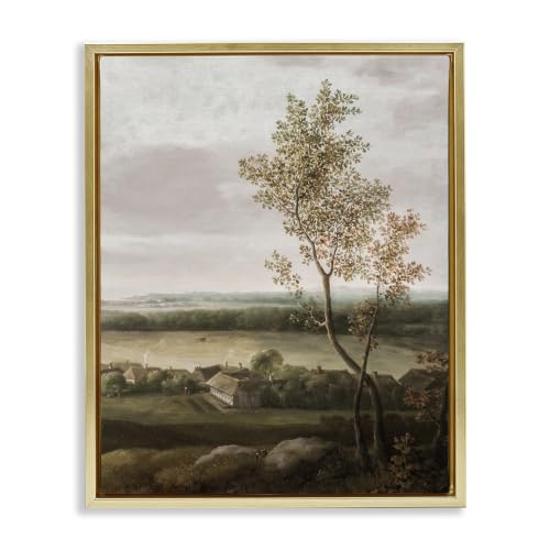Classic Coastal House Landscape, 24 x 30 Inch Canvas in Floater Frame