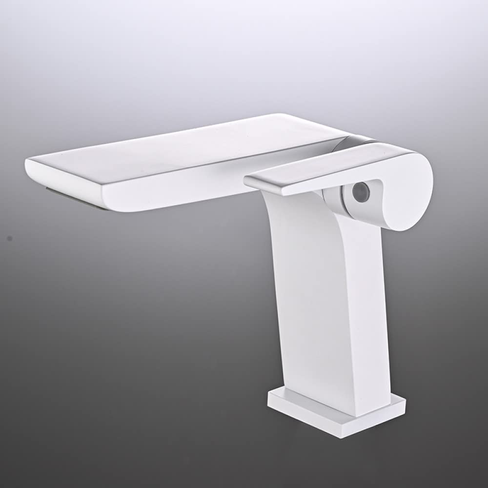 Mitigeur lavabo cascade chrome et gris grue design haut de gamme pour vasque