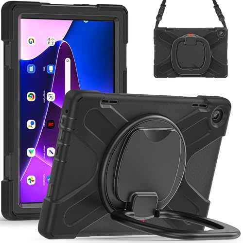 Étui antichoc Lenovo Tab M10 HD 3rd Gen anti-chute avec dragonne et bandoulière de transport