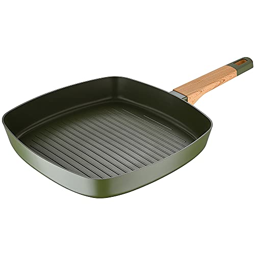 San Ignacio Sarten asador 28cm aluminio prensado, apta inducción, Green Earth, Q3774