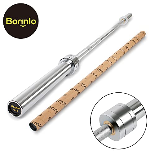 Bonnlo Olympic Barbell, 5ft 10kg/ 7ft 20kg Bar with 600/700 Lb Loading Capacity, 28mm Grip Diameter with 2'' Rotating Sleeve Straight Bar for Home Gym Fitness - Image 3