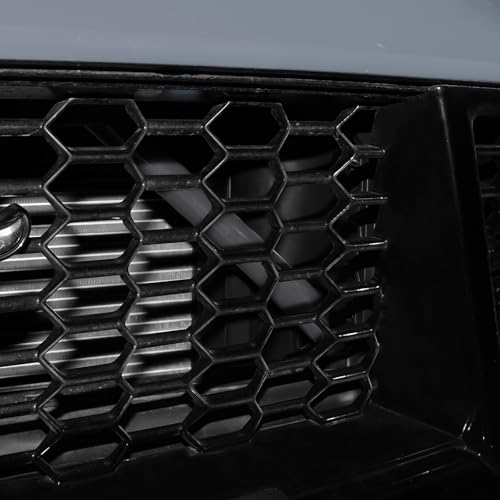 Image of KUNGKIC For 2024 2025 Mustang Grill Inserts Trims ABS V Brace Stripes Wrap Covers Exterior Car Accessories (Gray)