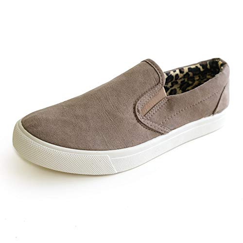 [アミアミ] スリッポン スニーカー 累計14万6000足突破 カジュアル レディース シューズ シンプル FKL004 (21.0cm, オーク(スエード)/レパード)