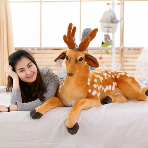 GudiWH Jouet en Peluche Sika cerf poupée décoration de la Maison poupée créative Sika cerf poupée Cadeau d’Anniversaire des Enfants Cadeau de Noël 90cm 1 – Image 4