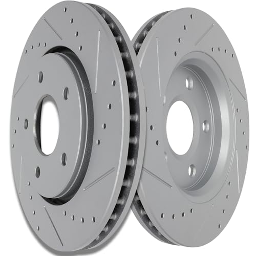 Image of SCITOO Front Brake Rotors 2x Drilled & Slotted Brakes Rotor:53051