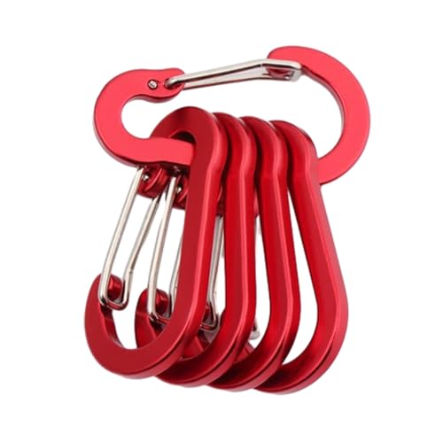 GMBYLBY 5Pcs/Set Wiregate Carabiner Clips Aluminum Alloy D-Shape Spring Clip Multi-Uses for Hiking Camping Fishing Backpacking