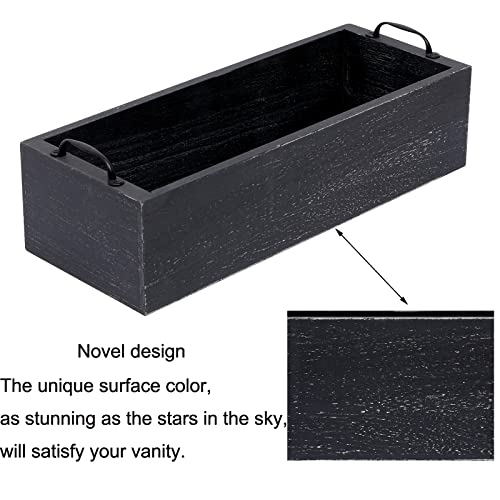 LKMANY Black Decor Box Bathroom Toilet Tank Basket Topper With Black