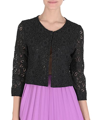 Veste noire 19V69 ITALIA blazer décontracté femme en dentelle premium