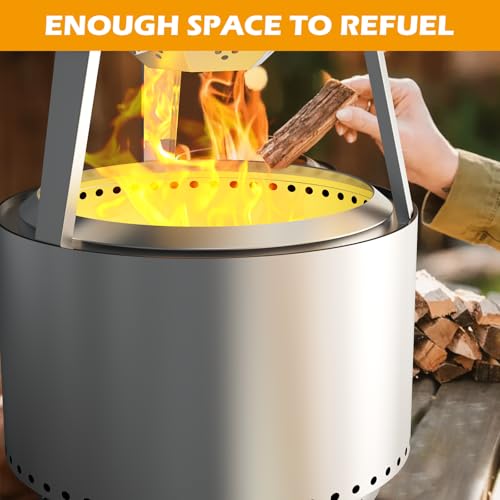 Heat Deflector for Solo Stove Yukon 27" Accessories 304 Stainless Steel Heat Diffuser for Firepit Captures and Redirects Warmth with Handle and Legs for Outdoor by BBQ-PLUS - Image 5
