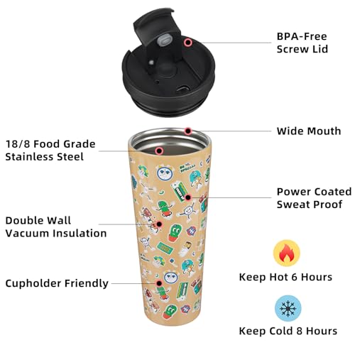Image of BJPKPK 26 oz Coffee Tumbler with Straw, Insulated Stainless Steel Cup