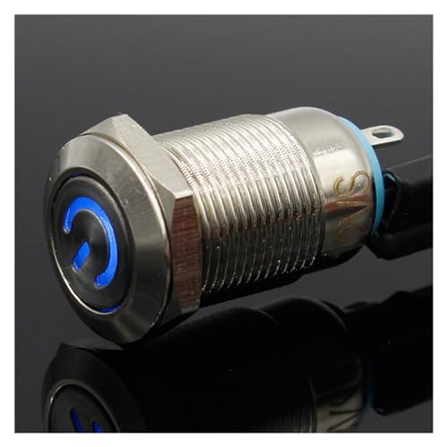 Interrupteur bouton de verrouillage 12mm LED bleue pour cockpit de bateau