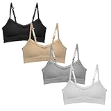 Popular Girls Training Bra Pack – Crop Cami Training Bras for Girls. Seamless Bra Removable Padding Lace Trim M