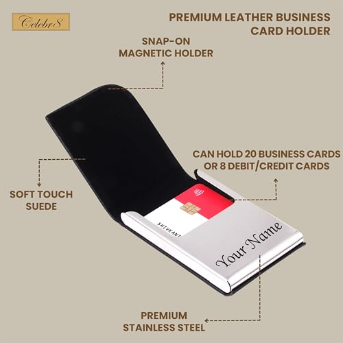Image of Celebr8 Personalized Card Holder for Men | Credit, Debit, ATM & Visiting Card Holder | Corporate Gift for Office | Birthday Gift for Boyfriend | Wedding Gift for Husband | Gift for Friends