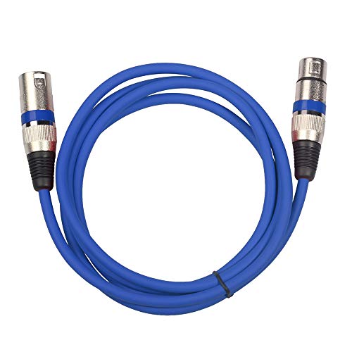 Cable de Micrófono XLR Macho de 3 Clavijas a XLR Hembra Cable de Parche equilibrado Cable de extensión OFC de micrófono para Amplificador Mezclador de micrófono (Azul 5 m) Cover