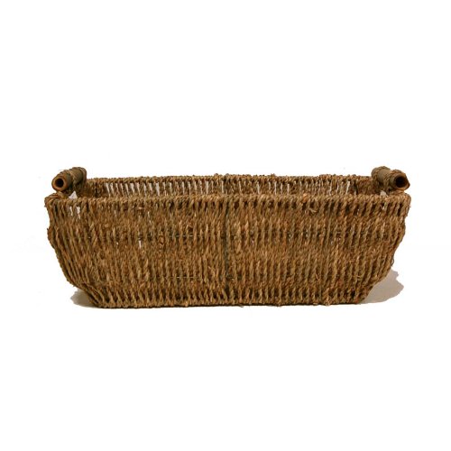 The Lucky Clover Trading Seagrass Tray Bamboo Handles Basket, Natural #TOP1