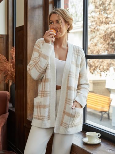 Image of Snuggle Sac Cardigan Sweaters for Women with Pocket Trendy Casual Long Sleeve Tops Open Front Fall Winter Coats