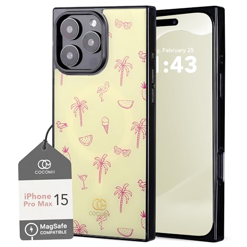 Image of COCOMII Rectangle for iPhone 15 Pro Max Case, Flamingo Paradise
