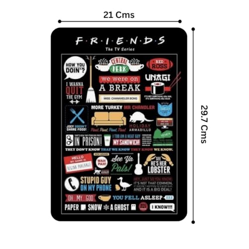 Image of Zesta Bathroom Decor Items Washroom Decor Tin Sign | Aesthetic Posters Wall Poster for Bedroom | Magnetic Cafe Decoration Items / Restaurant Decorations Items | Quirky Home Decor Bar Accent (Friends (3))