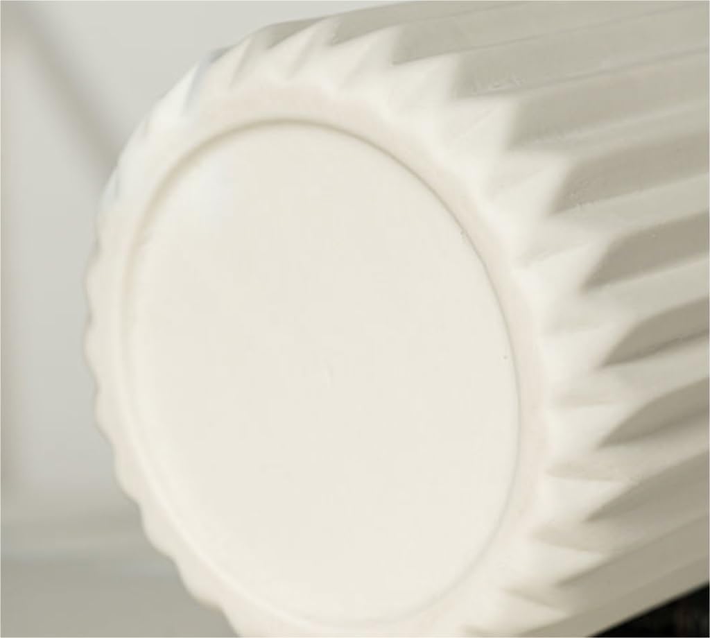 Wazon, Wazon Kwiaty Biały Ceramiczny Origami Paski Kwiatowy Minimalizm Żebrowany Dekoracja Domu Centralny Centralne Elementy Do Wazonów