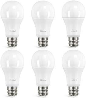 Linkind LED E27 Edison Screw Bulb, Daylight White 5000K, 13.7W (Equivalent to 100W) A60 Edison Light Bulb, 1521 Lumens, Non-Dimmable, Frosted, ERP, CE Certified, Pack of 6