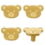 Dasaziya 4Pcs Cute Brass Knobs for Kids, Children's Room Nursery Drawer Cupboard Handles for Boys and Girls (Bear, Size: 1.5' L x 1' W)