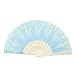 Ruilogod Scava fuori Polvere scintillante in polvere Decor Stampa floreale Ventilatore a Teal Bianco