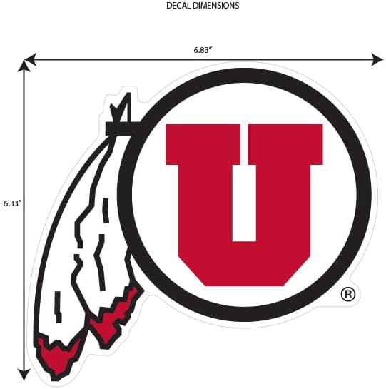 Siskiyou Sports NCAA Utah Utes 8 inch Auto Decal, One Size, Team Colors - Image 3