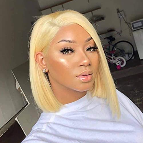 VRZ 613 Blonde Wigs T Part 13x6x1 Human Hair Lace Front Wigs Silky Straight Pre-Plucked Hairline 150% Density Lace Wigs Full Ends with Baby Hair 10Inch