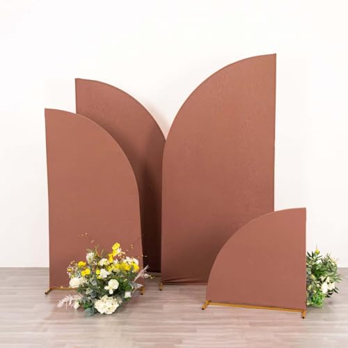 Efavormart Set of 4 Terracotta Spandex Half Moon Arch Covers,