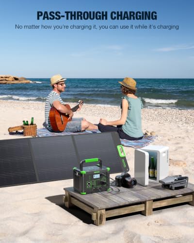 Image of GRECELL 999Wh Solar Generator 1000W Portable Power Station for Outdoor | With 60W USB-C PD Output, 120V Pure Sine Wave AC Outlet Home Camping Travel Hunting Backup Lithium Battery (Peak 2000W)