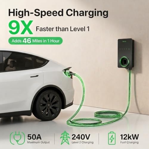 Image of Autel Level 2 Home Smart EV Charger NACS, Up to 50Amp, Hardwired 240V EV Charge Station, Indoor /Outdoor Car Charging Station, Flexible 25-Foot Cable, Compatible with Tesla
