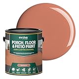 EVOLVE Porch & Floor Paint (Terracotta) 1-Gallon – Durable, Scratch-Resistant, Multi-Surface Interior & Exterior Floor Coating, Low VOC, Fade & Weather Resistant