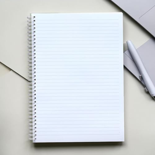 Image of INNAXA College Ruled A4 Spiral Notebook | 3 Pastel Color Lite-Pink, Green, White -100 GSM Paper | Premium Ruled Lined Journal Set for Office, College, and Professional Note-Taking (Pack of -3)