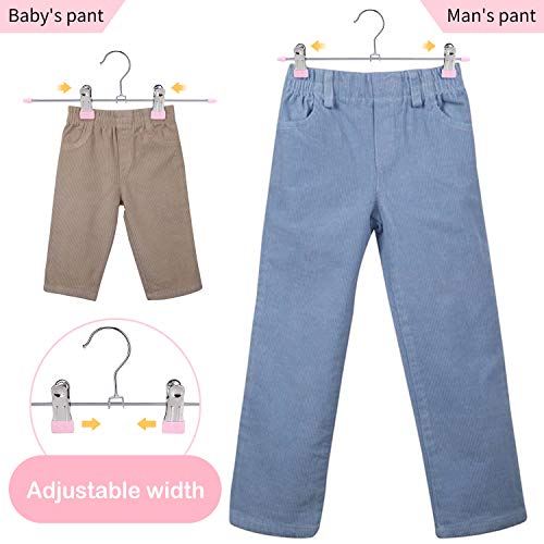 image for IEOKE Pant Hangers, Skirt Hangers with Clips Metal Trouser Clip Hanger