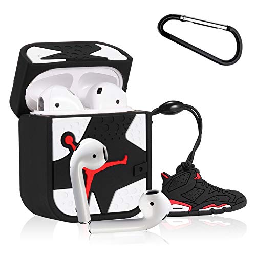 Gift-Hero Compatible with Airpods 1&2 Silicone Cute Case, 3D Fun Luxury Funny Cool Designer Kits Character Skin Fashion Stylish Chic Cover for Girls Boys Kids Men Teens Air pods(White Flying Shoes)