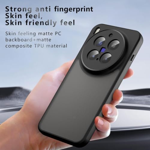 Image of Matte PC+TPU Phone Case for Vivo X300 Pro 5G Air Bag Protection, Anti-Fingerprint, Micro Arc Edge, Never Turns Yellow, Camera Protection, Skin-Friendly Feel, Black