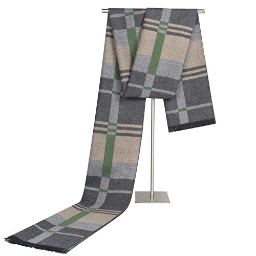 Écharpe d'hiver hommes en imitation cachemire douce, châle chaud plaid