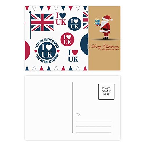 Cartes postales Union Jack cœur pour décoration scrapbooking et voyage UK