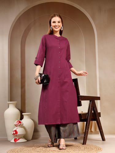 Image of Pistaa's Women's Cotton Solid Readymade Salwar Suit Set