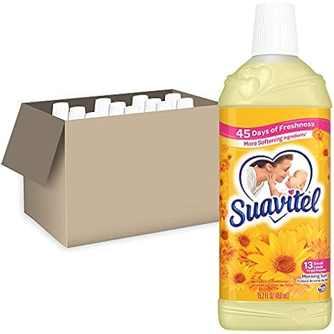SUAVITEL Fabric Softener, Morning Sun, 288 Loads (28.7 Oz, Case of 12) - Liquid Laundry Fabric Softener - Laundry Fragrance Booster - Bulk Cleaning Supplies Bundle & Laundry Supplies (MX07186A) Cover