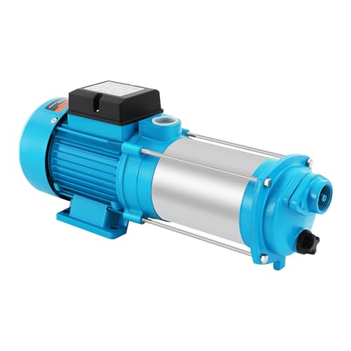 Gartenpumpe Selbstansaugende Kreiselpumpe Hochdruckpumpe Hauswasserwerk Pumpensteuerung 2500W Zentrifugalpumpe Edelstahl Förderhöhe 110m - Blau