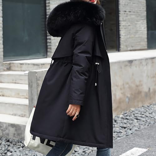 Damen-Jacken Steppmäntel Langen Ärmeln Wintermantel Damen Elegant Winterparka Warm Gefüttert Daunenjacke Übergangsmantel Lose Casual Kuscheljacke Puffer Jacke Softshelljacke Funktionsjacke Taschen