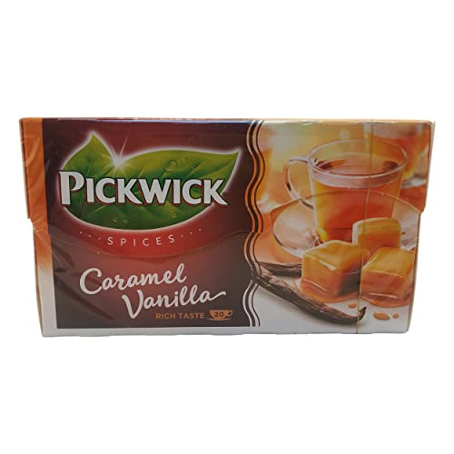 Pickwick Tee Caramelo Vainilla, Mezcla de Té Negro y Té Rooibos, 20 Bolsitas de Té